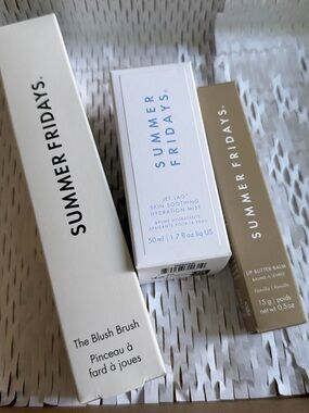 Summer Fridays Skincare Trio in White & Gold